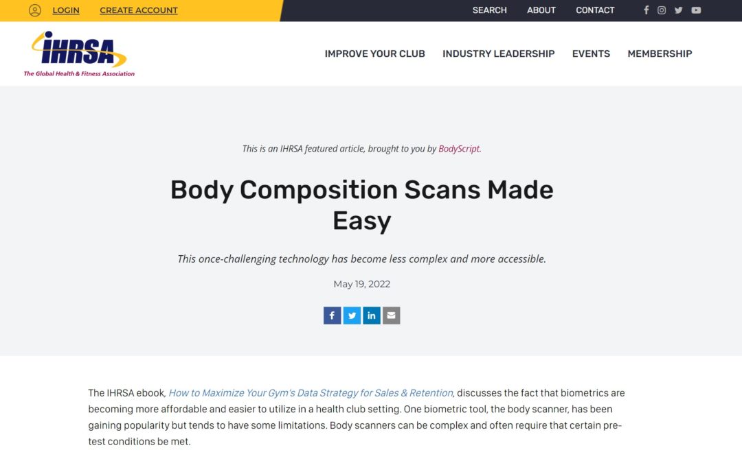 IHRSA  – Body Composition Scans Made Easy